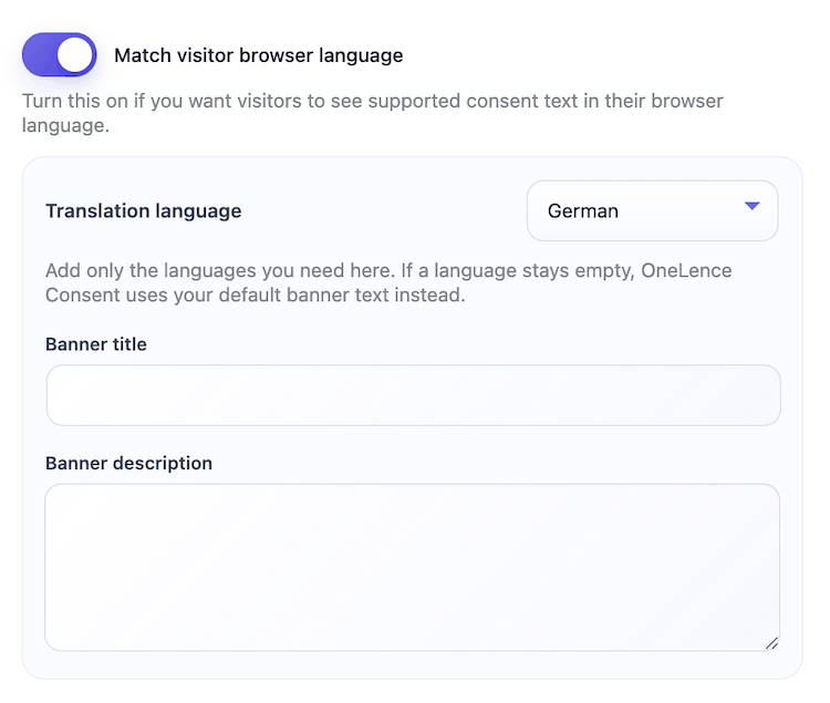 Language Matching Option