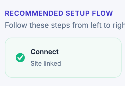 Status update of the status card to connected