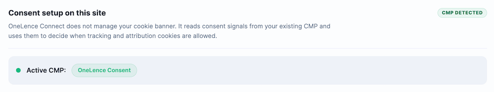 Placeholder screenshot of the Consent setup on this site card