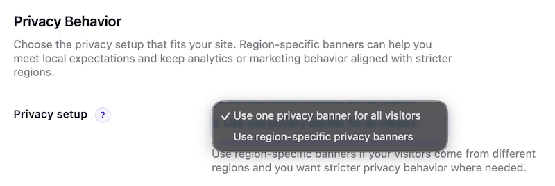 Select cookie banner strategy