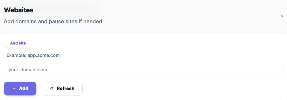 Add new website domain