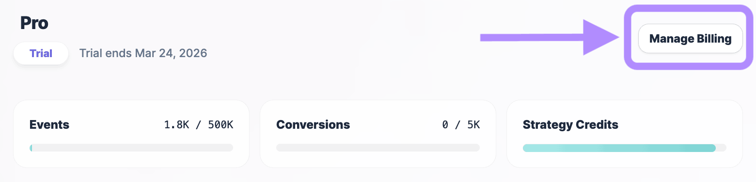 Manage billings on Stripe