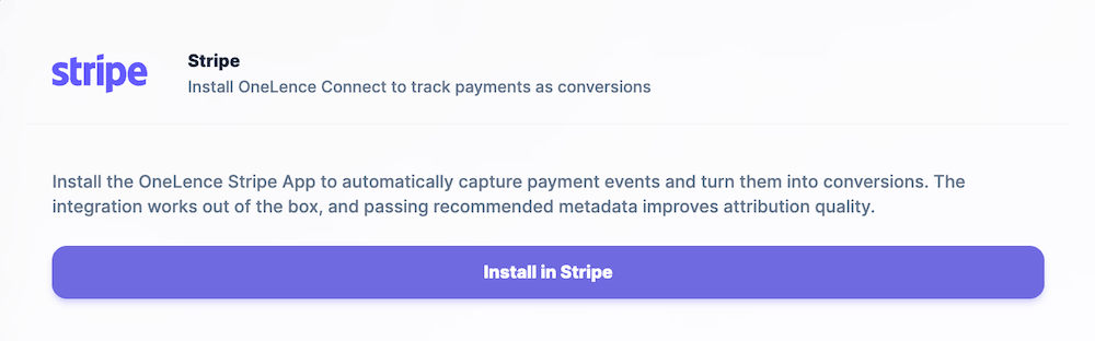 Connect Stripe to OneLence
