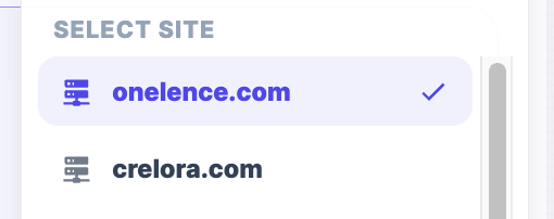 Select site on OneLence