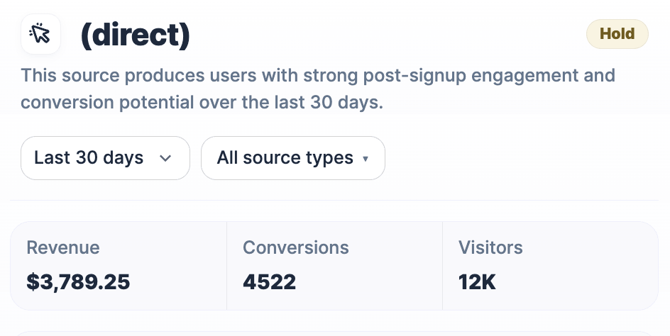 Detailed source card on OneLence