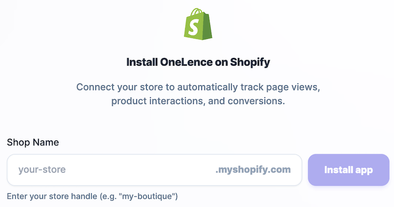 Connect shopify store to OneLence
