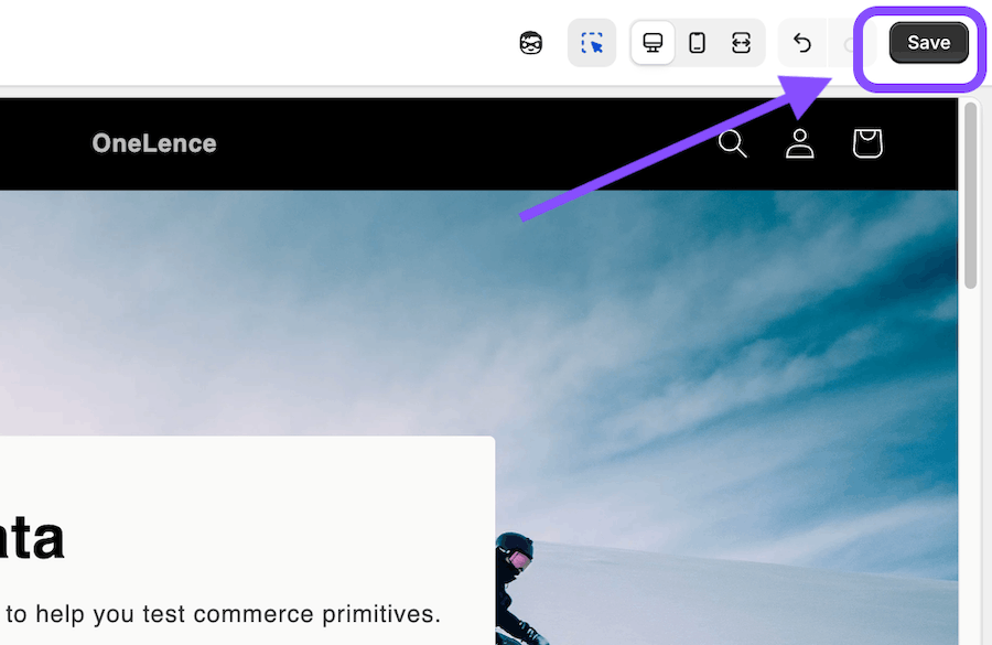 Save changes in Shopify store