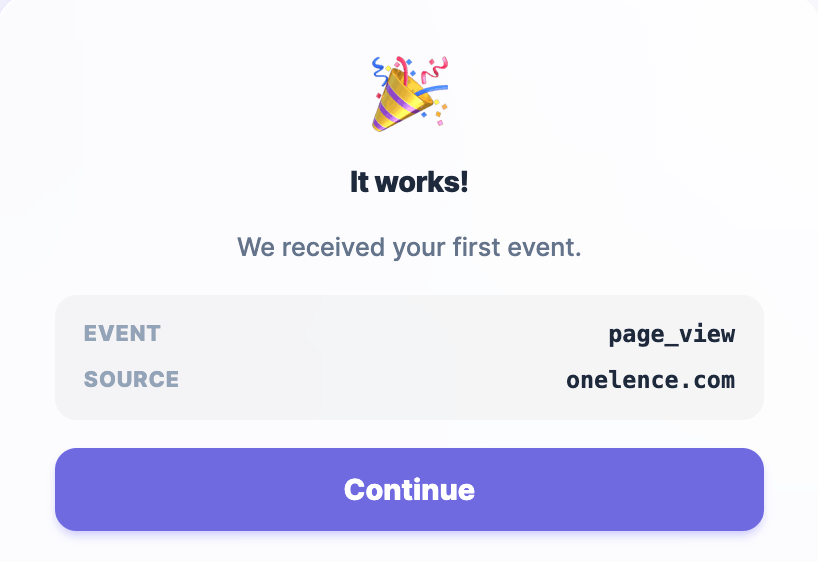 First page view event tracked