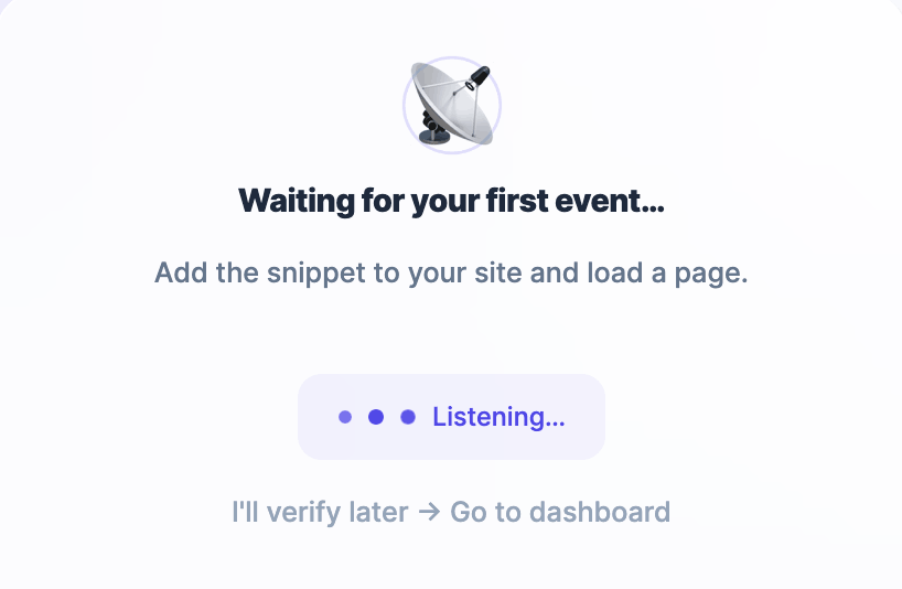 Waiting for first page view event