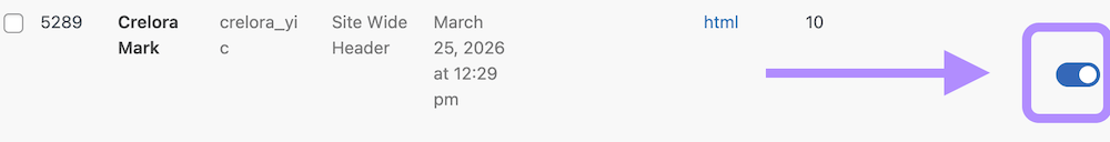 Toggle the snippet on