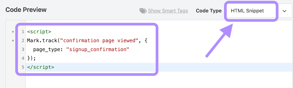 Added html snippet