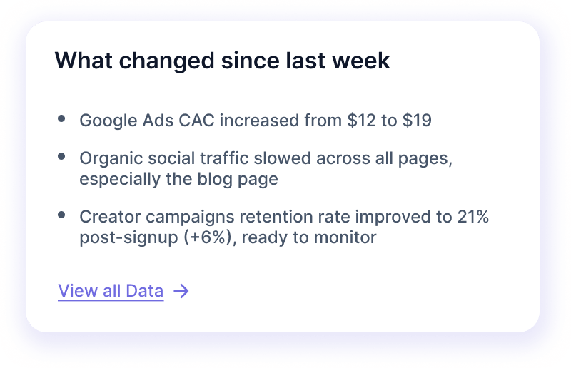 Change overview for faster analysis