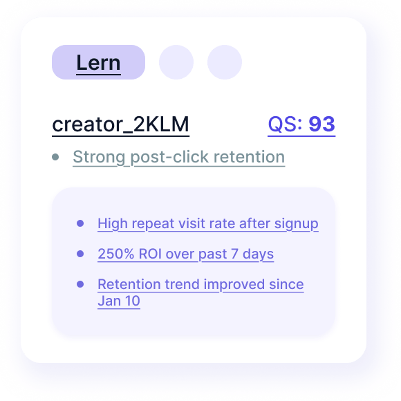 Learn insights from card